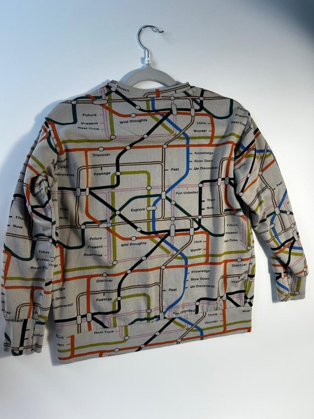 Molo Kids Subway Map Print Sweatshirt - Size 11-12 Years - Picture 3 of 4